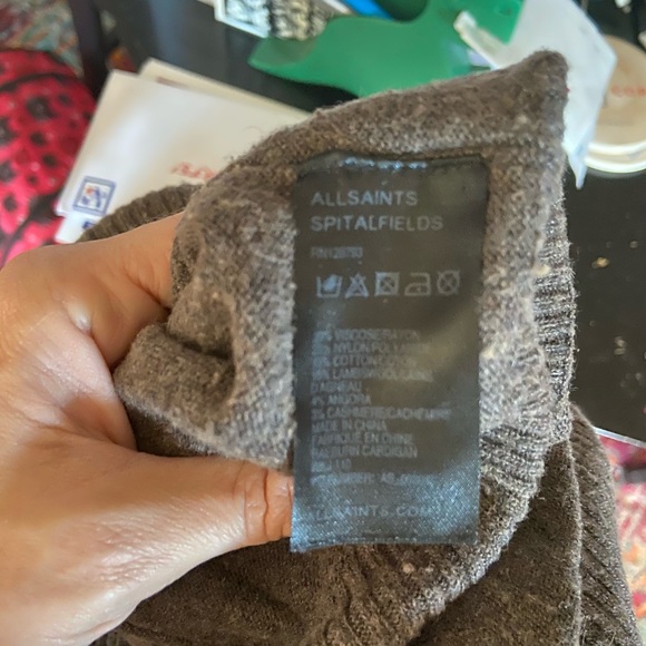 ALL SAINTS Off Shoulder Cardigan cashmere angora. - Picture 6 of 6